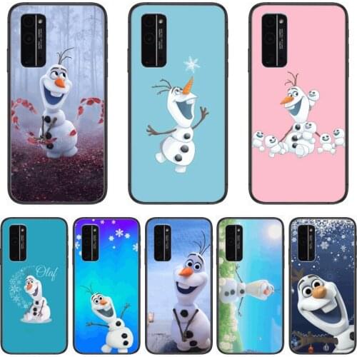 Phone Case Frozon Snowman Olaf Phone Case Hull For Huawei Honor 8 9 10 20 30 A S Lite Pro 5g i Black Back Soft Cell Cover Pr