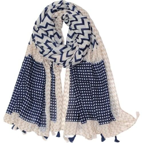 Design New Summer Women Scarf Cotton Hijab Vintage Striped Print Bandanas Shawl Wraps Foulard Femme Large Travel Kerchief Szal