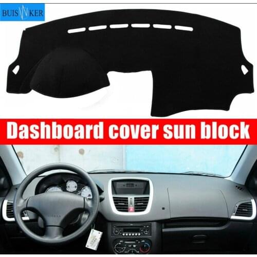 For Peugeot 207 206+ Auto Dashboard Cover Dashmat Mat Pad Anti-UV Sun Shade Instrument Protective Carpet Car Styling Accessories