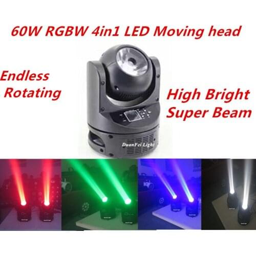 DunFly DuanFei Light 8pieces/lot dmx 60w led moving head beam 4in1 led beam moving head rgbw