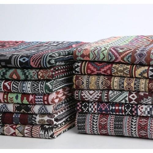 Ethnic Fabric Bohemian fabric Polyester Cotton Linen printed cloth Linen diy Handmade Pillow Curtain Sofa tablecloth Decorative