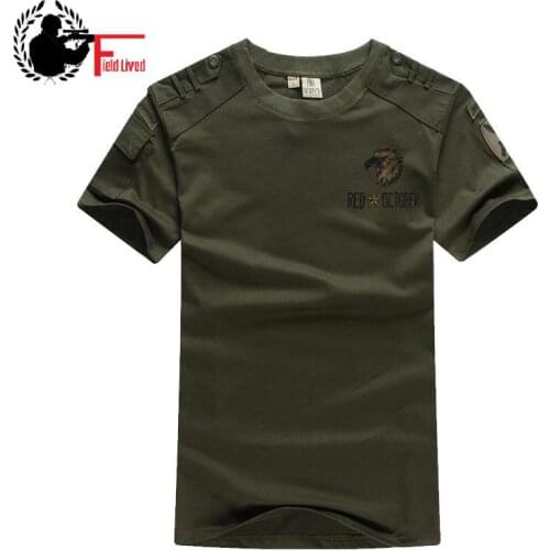 Military Style Mens Short Sleeve T-Shirt Summer Army Green Combat Tactical Plus Size Tshirt Casual O Neck T Shirt Male Tee Tops