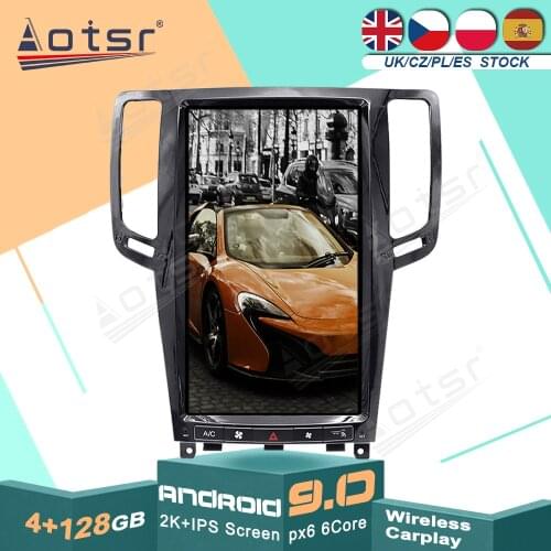 For Infiniti G37 G35 G25 G37S 2007 -2013 Android 9.0 Tesla Style PX6 DSP Car GPS Navigation Stereo Carplay Multimedia Player