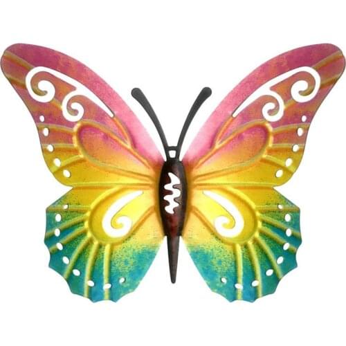 Metal Butterfly Wall Decor Art Pendant For Handmade Gift Indoor Or Outdoor Kawaii Room Decoration Boho Yard Garden Decor