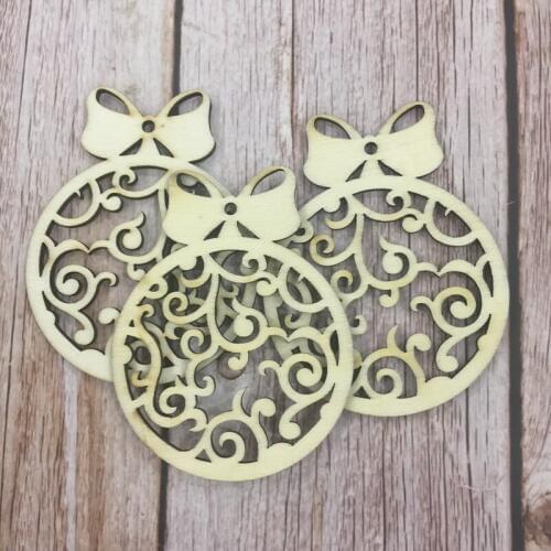 Set of 50pcs hot sale wood personalized christmas ornaments christmas ball