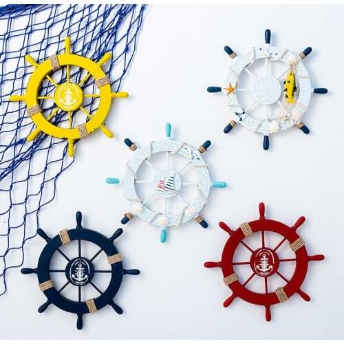 MEDITERRANEAN MARINE STYLE WALL-MOUNTED DECORATION WOODEN RUDDER ANCHOR ORNAMENTS CHILDREN ROOM HOME DECOR CRAFT PHOTO WALL