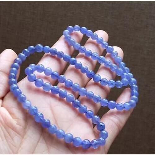 6mm Natural Tanzania Tanzanite Gemstone Clear Beads 3 Laps Bracelet Necklace For Fashion Healing Stone AAAAA