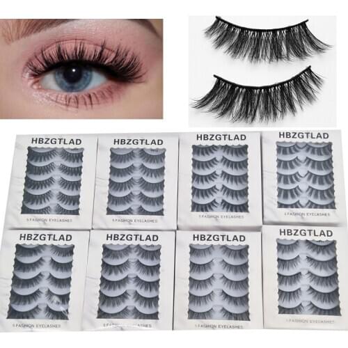 NEW 5 pairs hand made false eyelashes full strip lashes makeup natural mink eyelashes long fake eyelash 3d lashes