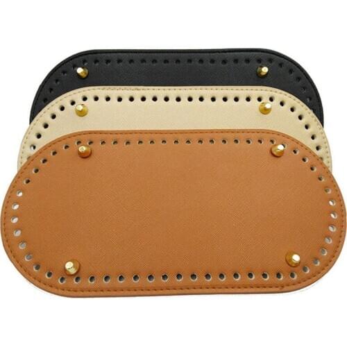 Wholesale 5pcs Handwork bag Bottom Knitting Handbags PU Leather Women Bags Base Handmade Bag Accessories diy Brown Pink STP220