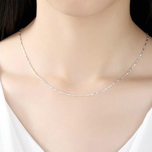 Utimtree 18Inch Genuine Women Chain Necklaces 925 sterling silver Jewelry Vintage Ingots Necklace for Woman Man 1/1.2/1.5MM