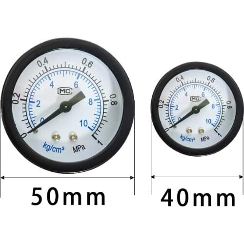 1PCS Y40 PT1/8" Y50 PT1/4" Vacuum Manometer Mini Dial Portable Dual Scale Dial Gauge Vacuum Pressure Meter
