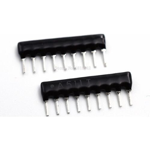 30PCS DIP Exclusion Network Resistor Array 9Pin 510 ohm A511J 510R Resistance Network Array A09-511J