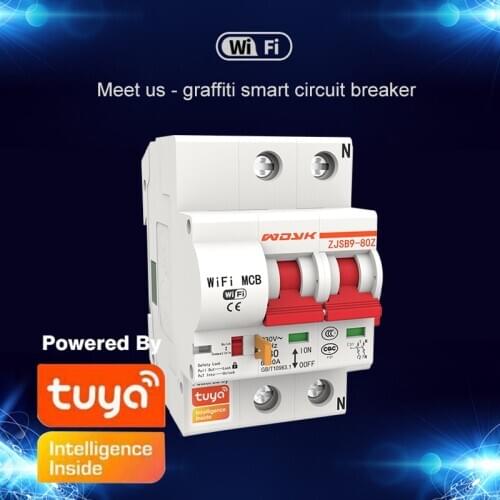 Smart WIFI Circuit Breaker 4P IoT Air Switch Smart Life/tuya Smart APP Control Work With Alexa Google Home