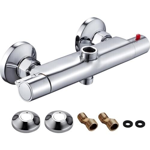 Bath Shower Faucet Control Valve Thermostatic Faucets Wall Mounted Mixer Valve Tap Temperature Control Rain Shower Faucet