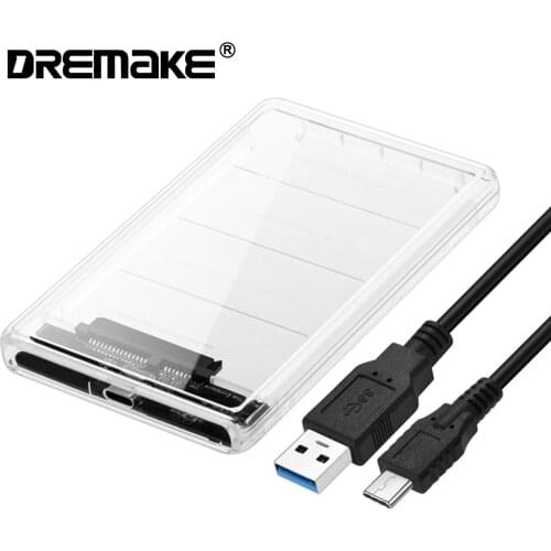USB-C Hard Drive Enclosure 2TB 5Gbps UASP USB 3.1 Type-C to SATA Case Housing for 7mm-9.5mm 2.5 Inch SATA I II III, HDD, SSD