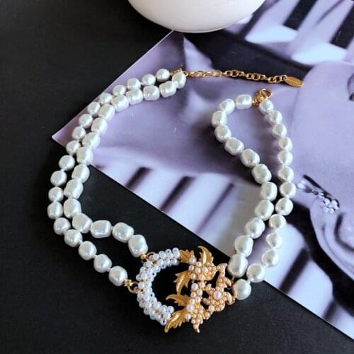 Vintage Hepburn style pearl necklace for women jewelry