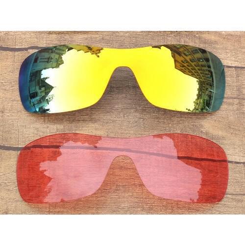 Vonxyz Two Pieces Ruby Mirror & Pink Replacement Lenses for-Oakley Antix Frame