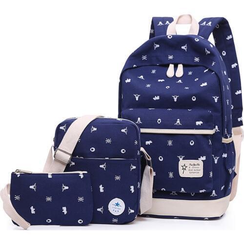 YK-Leik Girl School Bags For Teenagers backpack set women shoulder travel bags 3 Pcs/Set rucksack mochila knapsack