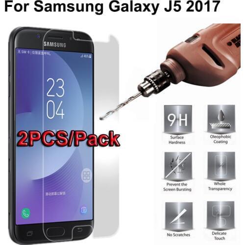 2PC sFor Glass Samsung Galaxy J5 2017 Tempered Glass for Samsung Galaxy J5 2017 Screen Protector for Samsung J5 2017 J530 Film