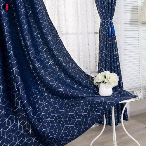 Silver Diamond Foil Print Blackout Curtains for Teens Kids Bedroom Living Room Navy Blue Solid Diamond Patio Window Panels