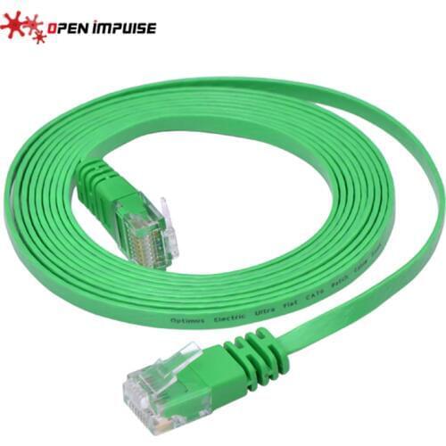 Green RJ45 Flat CAT 6 Ethernet Patch Network Lan Cable Cord Cat6 Computer Cable UTP Lan Cable 2m