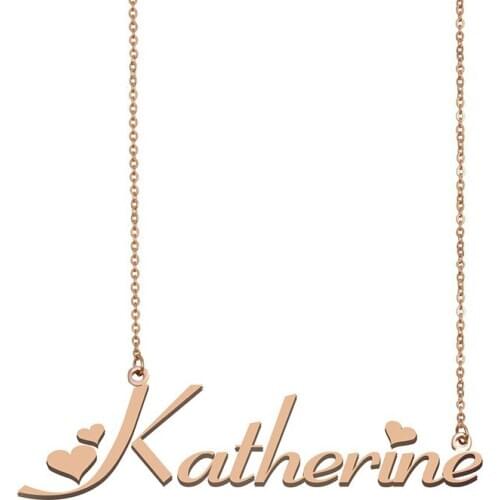 Katherine Name Necklace Custom Gold Choker for Women Girls Best Friends Birthday Wedding Christmas Mother Days Gift