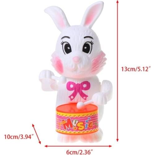 1 PC Rabbit Drumming Toy Wind-Up Clockwork Educational Cartoon Shape Toy Gift For Kid
