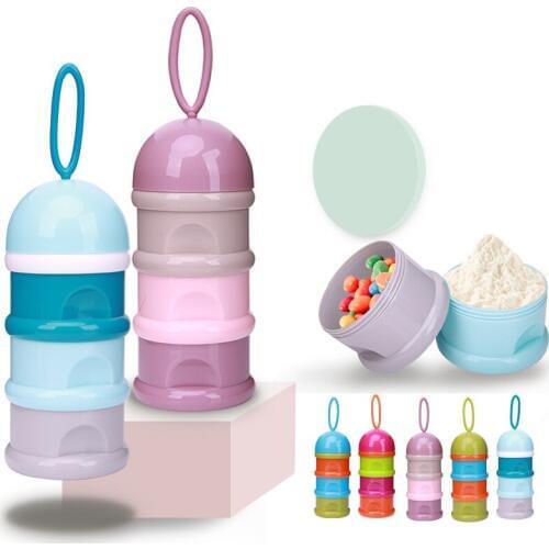 3 Layers Frog Style Portable Baby Food Storage Box Essential Cereal Cartoon Milk Powder Boxes Toddle Kids Formula Milk Container