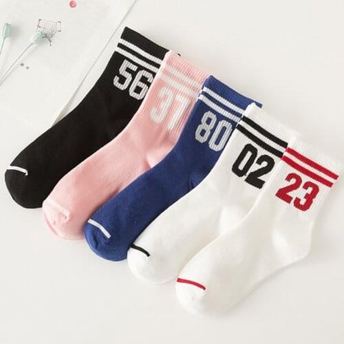 6 Pieces = 3 Pairs Of Womens Socks Fashion Parallel Bars Digital Pattern Casual Sports Comfortable Couple Breathable Socks