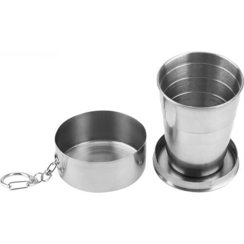 60/150/250ml Mini Stainless Steel Portable Travel Folding Collapsible Cup Telescopic Outdoor Camping Hiking Folding Cup