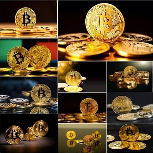 Abstract Painting Print BITCOIN Pictures Canvas Painting Wall Art Posters and Prints Modern Pictures in Livingroom Home Decor