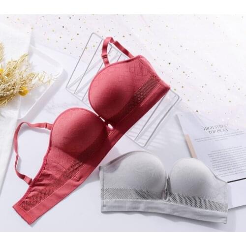 2pcs/lot Women Invisible Bra Strapless Bras Sexy Push Up Bralette Seamless Underwear Comfort Thick Lingerie Non-slip Brassiere
