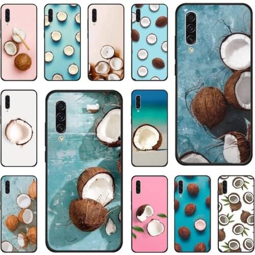 Summer Fruit Coconut Phone Case For Samsung galaxy S note 7 8 9 10 20 fe edge A 6 10 20 30 50 51 70 lite plus Soft Silicone