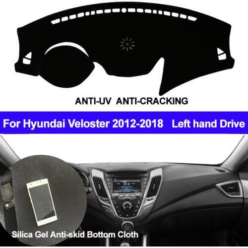 TAIJS Car Dashboard Cover Silicone Non-Slip Dash Mat Dash Pad DashMat Carpet For Hyundai Veloster 2012 2013 2014 2015 2016 2017