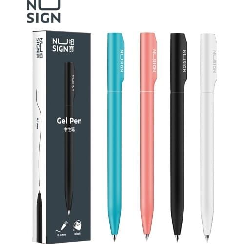 NUSIGN Neutral Pen Black 0.5mm Black Refill Colorful Gel Pens Rotary Switch Smooth Writing MI Pen For Office Home School