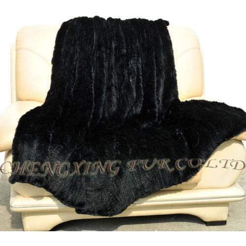 CX-D-16 150X200CM Custom Rabbit Fur Knitted Blanket ~DROP SHIPPING