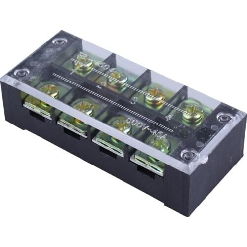European-style Wiring TB-4504 Universal Terminal TB Series Wiring Board 45A 4-bit 4 Square Terminal Blocks Row 600A Splice