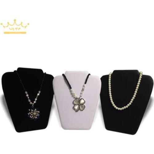 Factory Outlet 3pcs Jewelry Display Leather Necklace Bust Pendant Chain Hard Display 20cm Holder Stand Neck Velvet