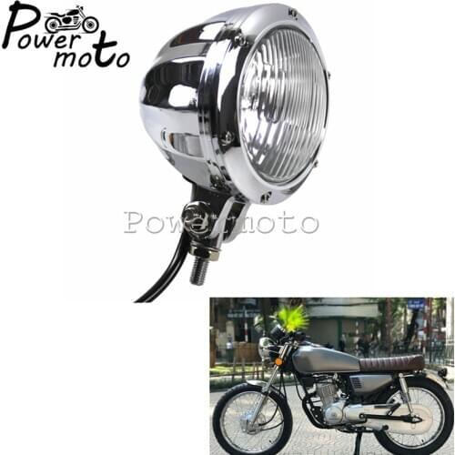 4.5" Hight Quality Motorcycle Chrome Aluminum Clear Lens Retro Headlight Front Headlamp For Harley Cafe Racer Honda CG125 GN125