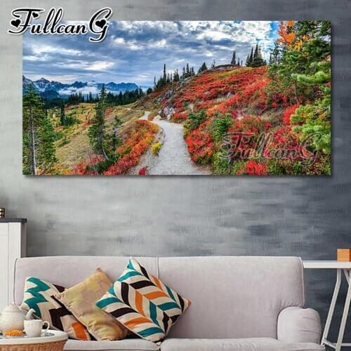 FULLCANG Spring nature landscape mountain large diamond painting 5d diy full square round drill mosaic embroidery sale FC3082