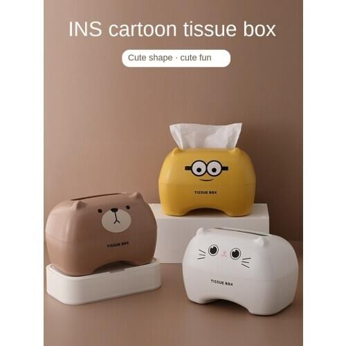 Paper Extraction Box Household Living Room Dining Room Creative Cute Cartoon Table Facial Tissue Storage Box Tissue Box