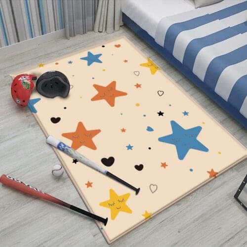 Tapete Sala Rug Childrens Flannel Carpet Rug Colorful Stars Pattern Carpet For Baby Play Round Carpet In The Childrens Room