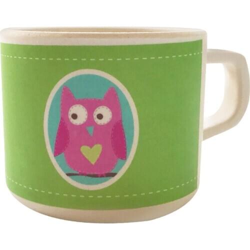 200mL Kawaii Cartoon Animals Bamboo Fiber Mugs Cup with Handgrip for Kids Baby Children