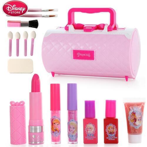 Disney Makeup Little Girls Princess Frozen Elsa Anna Snow White Safety Non-toxic Lipstick Set Cosmetic Makeup Kids Toys Gift