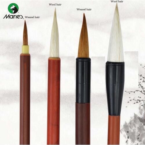 Martol G1324 Calligraphy Pen Chinese painting brush Weasel&Wool Hair Writing Drawing Brush 4pcs/set