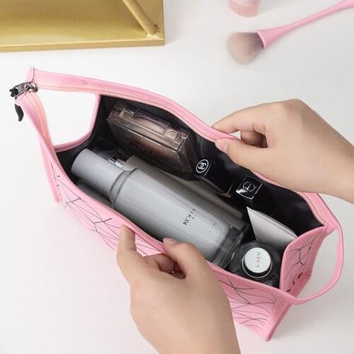 Geometric Rhomboid PU Frosted Cosmetic Bag Portable Travel Waterproof Toiletry Bag Cosmetics Storage Bag