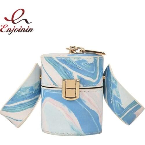 Fashion Cylindrical Shape Design Purses and Handbags Cloud Pattern Shoulder Bag for Women Mini Crossbody Bag Female Party Clutch