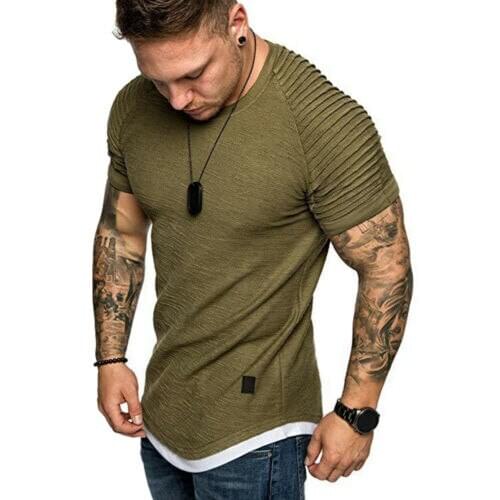 Mens Slim Fit O Neck Short Sleeve Muscle Tee shirt Casual Tops Shirts New Male Fashion Summer Casual Beach T-Shirts M-2XL