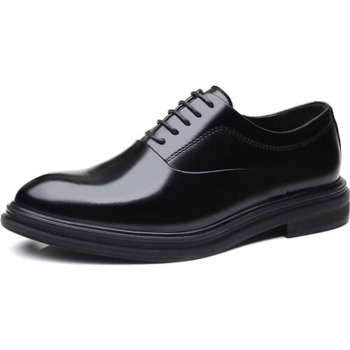 Spring Autumn Simple Large Size Mens Dress Shoes Pointed Height Increasing Men Waterproof Formal Business Leather Shoes for Men