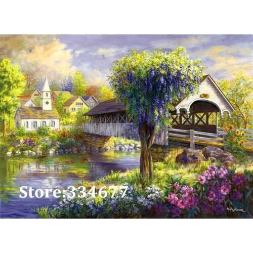 Dream Wonderland Scenery Cross Stitch Kits Needlework Crafts 14CT Unprinted For Embroidered Handmade Art Wall Home Decor